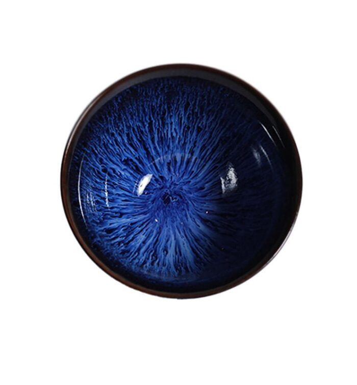 Чашка керамическая Тэммоку фиолетовая или синяя, 70 мл  - фото 8