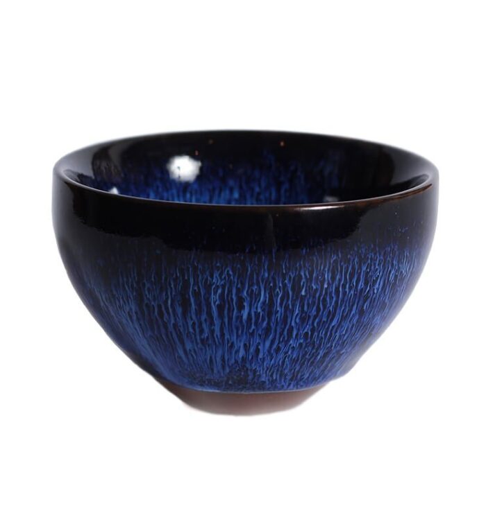 Чашка керамическая Тэммоку фиолетовая или синяя, 70 мл  - фото 6
