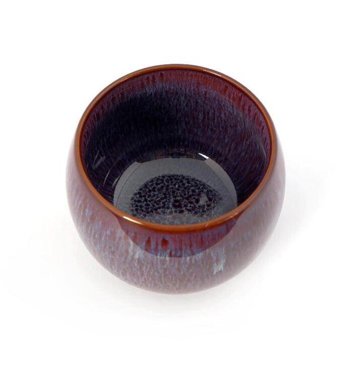 Чашка керамическая Тэммоку фиолетовая или синяя, 70 мл  - фото 5