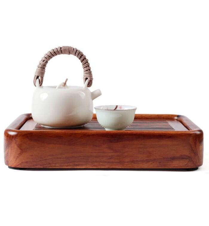 Білий чайник в японському стилі з ротанговою ручкою 225 мл