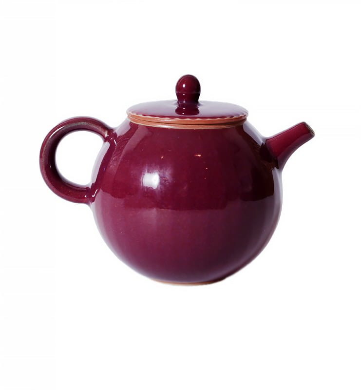 Керамічний чайник із червоною глазур'ю 150 мл