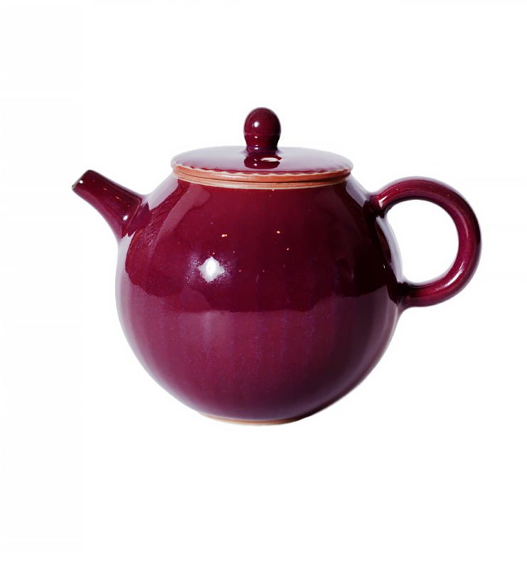 Керамический чайник с красной глазурью 150 мл