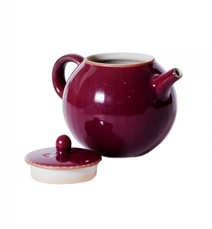 Керамический чайник с красной глазурью 150 мл  - фото 4