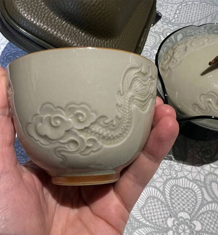 Travel tea set made of ceramics “Dragon”  - фото 5