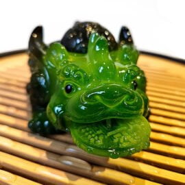Чайна фігурка, Чашень “Пі Сіу / Пі Яо” – багатство та удача, зелений  - фото 2